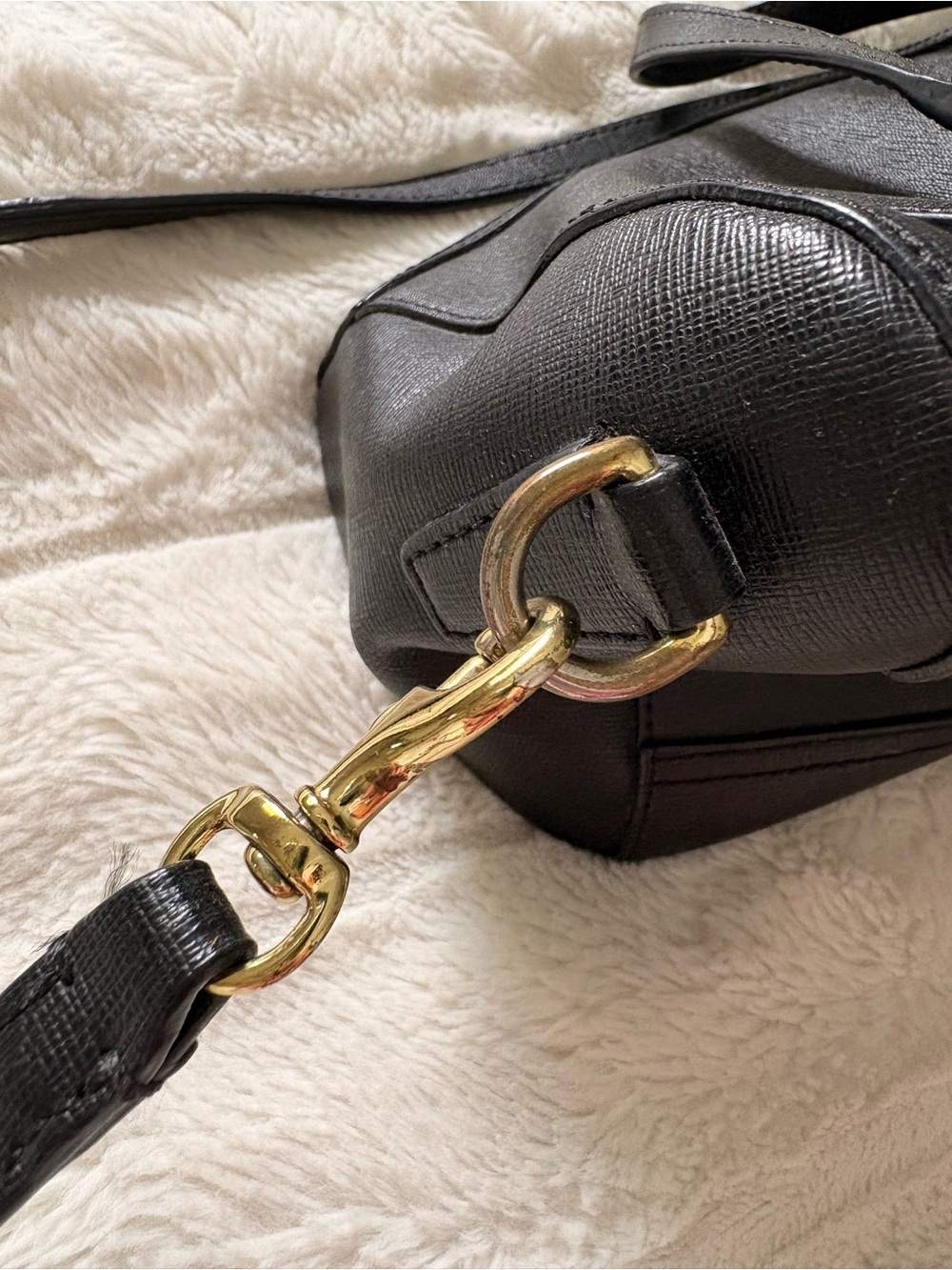 Coach Saffiano Mini Leather Satchel with Gold Hardware - Picture 9 of 13